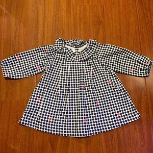 Jacadi Black Dot Dress with Hearts